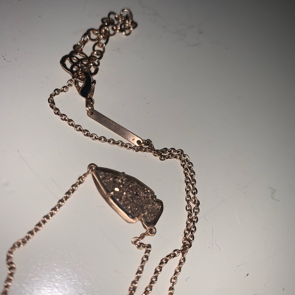 KENDRA SCOTT DRUZY NECKLACE ROSE GOLD